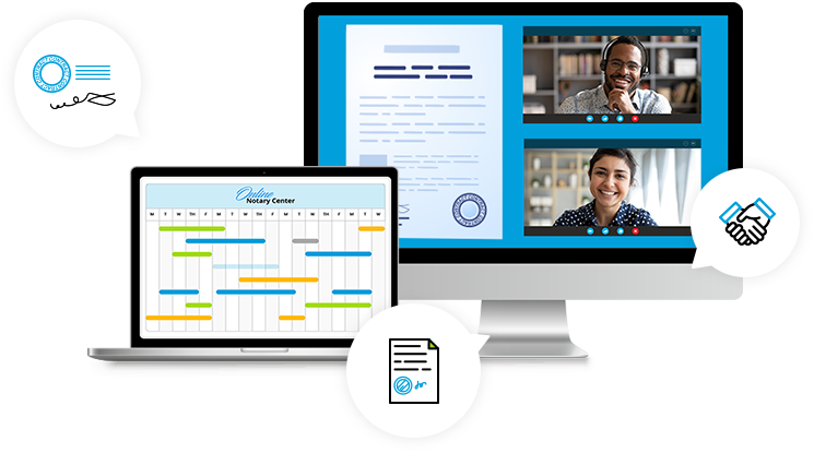 Online Notary Center icons - laptop and desktop